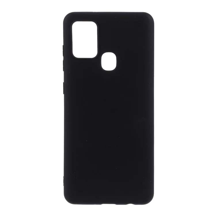 Pour Samsung Galaxy A21s Matte TPU Couverture de TPU Slim Slim Fit Flexible Téléphone - le Noir