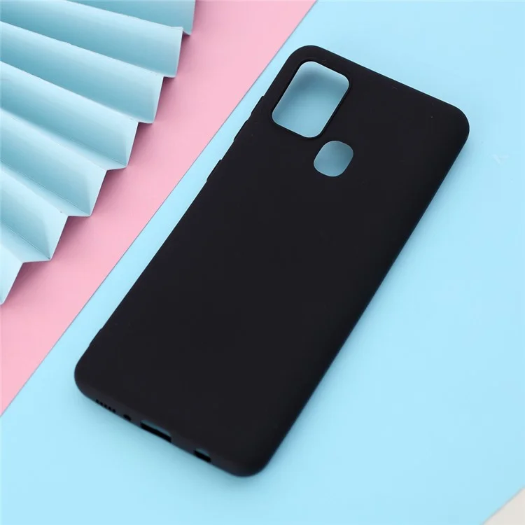 Para Samsung Galaxy A21s Matte TPU Cubierta TPU Anti-Scratch Slim Fit Flexible Telephip Case - Negro