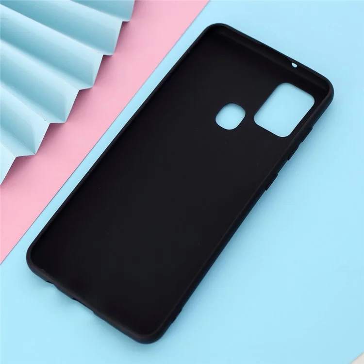 Pour Samsung Galaxy A21s Matte TPU Couverture de TPU Slim Slim Fit Flexible Téléphone - le Noir