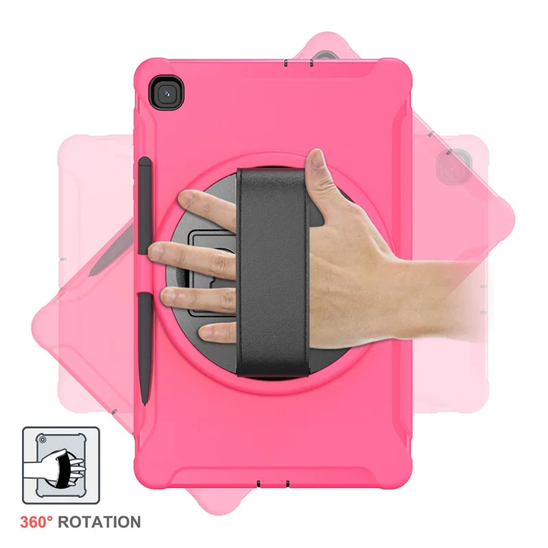 PC + TPU Tablet Cover with Pen Slot and Hand Strap for Samsung Galaxy Tab S6 Lite (2020) P610 / P615 / S6 Lite (2022) / (2024) P620 - Rose