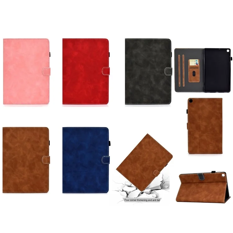 Stand Leather Card Solter Case Para Samsung Galaxy Tab S6 Lite P610 / P615 / S6 Lite (2022) - Preto