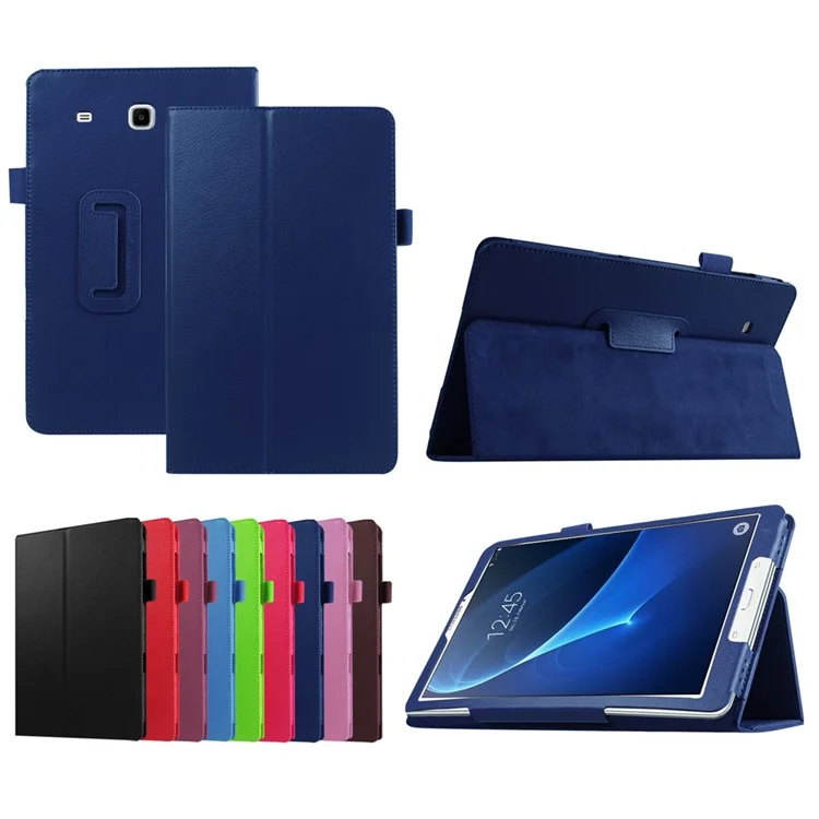 Litchi Texture Stand Leather Tablet Case for Samsung Galaxy Tab A 7.0 T280 T285 - Dark Blue