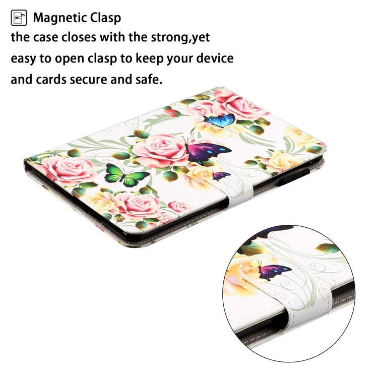 Pattern Printing Cover Flip Leather Wallet Stand Case for Samsung Galaxy Tab A 8.0 Wi-Fi (2019) SM-T290 - Beautiful Flower