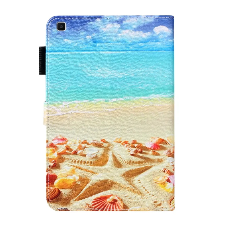 Pattern Printing Cover Flip Leather Wallet Stand Case for Samsung Galaxy Tab A 8.0 Wi-Fi (2019) SM-T290 - Beach