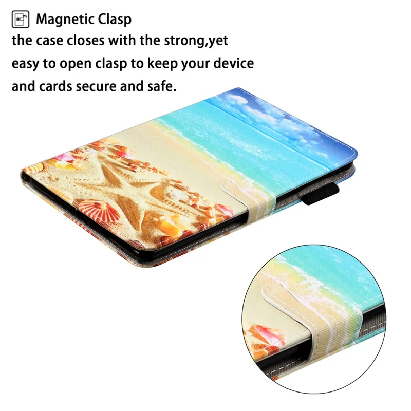 Pattern Printing Cover Flip Leather Wallet Stand Case for Samsung Galaxy Tab A 8.0 Wi-Fi (2019) SM-T290 - Beach