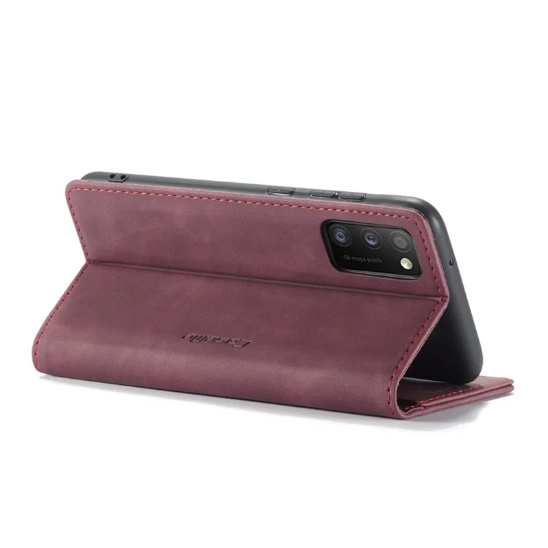 CASEME 013 Series Cover Auto-absorbed Leather Wallet Case for Samsung Galaxy A41 (Global Version) - Wine Red