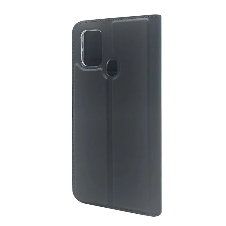 Magnetic Adsorption Stand Leather Card Holder Case for Samsung Galaxy M31 - Black