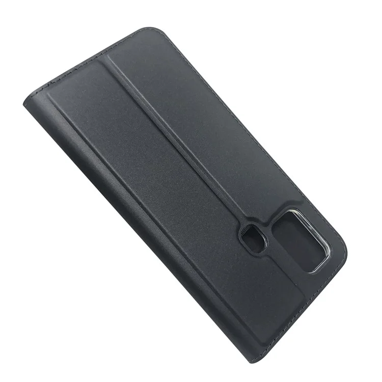 Magnetic Adsorption Stand Leather Card Holder Case for Samsung Galaxy M31 - Black