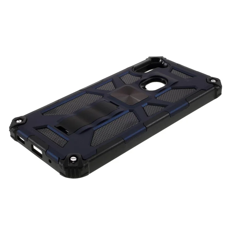 Kickstand Armor Dropproof Shell PC TPU Hybrid Case with Magnetic Metal Sheet for Samsung Galaxy A11 (EU Version)/M11 - Blue