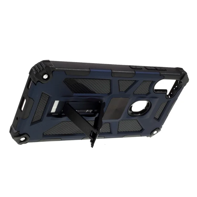 Kickstand Armor Dropproof Shell PC TPU Hybrid Case with Magnetic Metal Sheet for Samsung Galaxy A11 (EU Version)/M11 - Blue