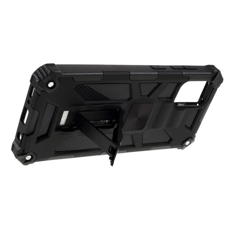 Cubierta Desmontable de TPU de PC de Armadura de Patada Con Lámina de Metal Magnético Para Samsung Galaxy A31 - Negro