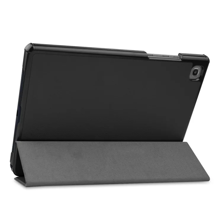 Funda de soporte de piel plegable en tres partes Wake / Sleep Smart Cover para Samsung Galaxy Tab A7 10.4 (2020) / (2022) T500 - Negro