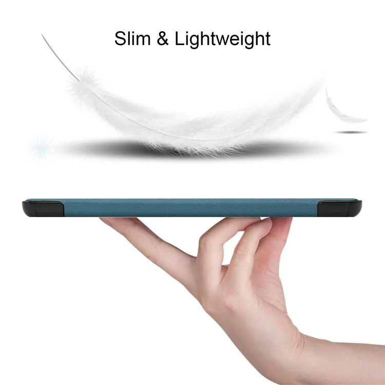 Ultra Slim Tri-fold Stand pu Leather Hard Shell Folio Tablet Cas Pour Samsung Galaxy Tab S7 T870 / S8 - Vert Noirâtre