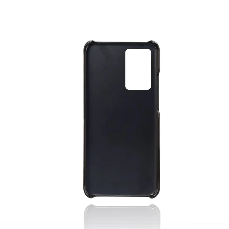 Cubierta Dura KSQ Ranuras de Doble Tarjeta PU Case de Teléfonos de Plástico Con Cuero Para Samsung Galaxy Note20/Note20 5G - Negro