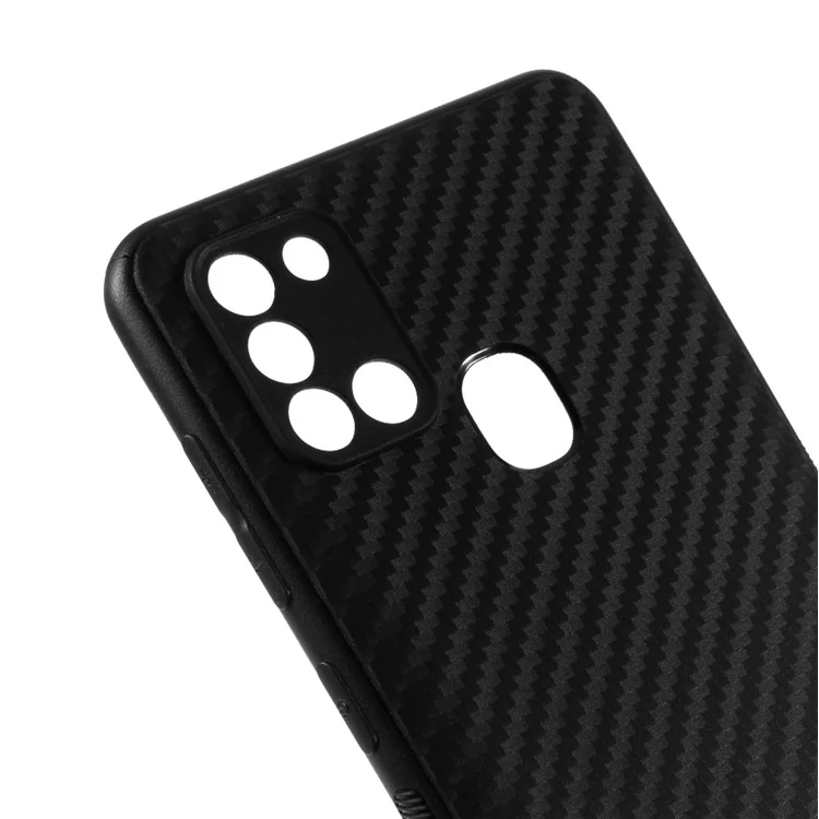 Tampa de Celular TPU de Fibra de Carbono Para Samsung Galaxy A21s