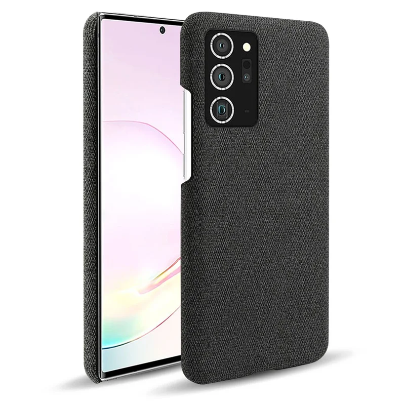 KSQ tekstil + PC beskyttende omslag til Samsung Galaxy Note20 Ultra/Note20 Ultra 5G - Sort