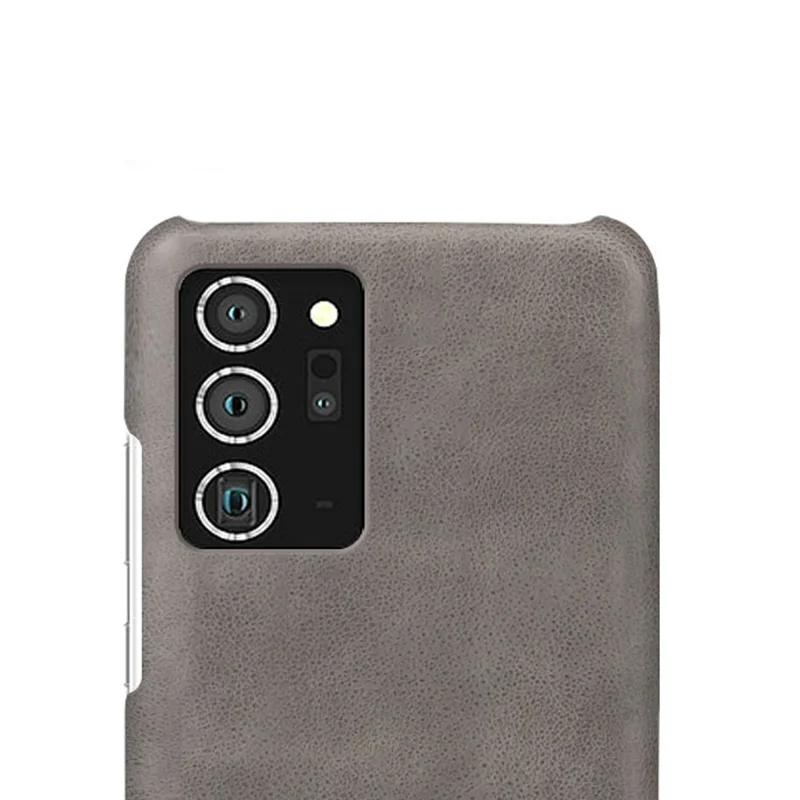 KSQ Crazy Horse Skin PU Leather Coated PC Cover Hard Case for Samsung Galaxy Note20 Ultra/20 Ultra 5G - Grey