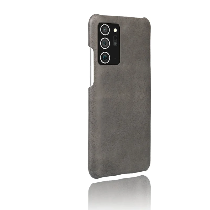 KSQ Crazy Horse Skin PU Leather Coated PC Cover Hard Case for Samsung Galaxy Note20 Ultra/20 Ultra 5G - Grey