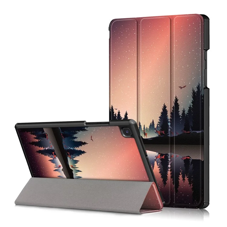 Pattern Printing Tri-fold Stand Leather Smart Case for Samsung Galaxy Tab A7 (2020) T500 T505 T507 - Trees