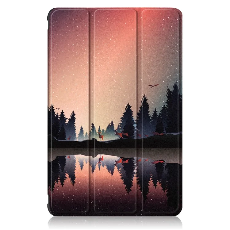 Pattern Printing Tri-fold Stand Leather Smart Case for Samsung Galaxy Tab A7 (2020) T500 T505 T507 - Trees