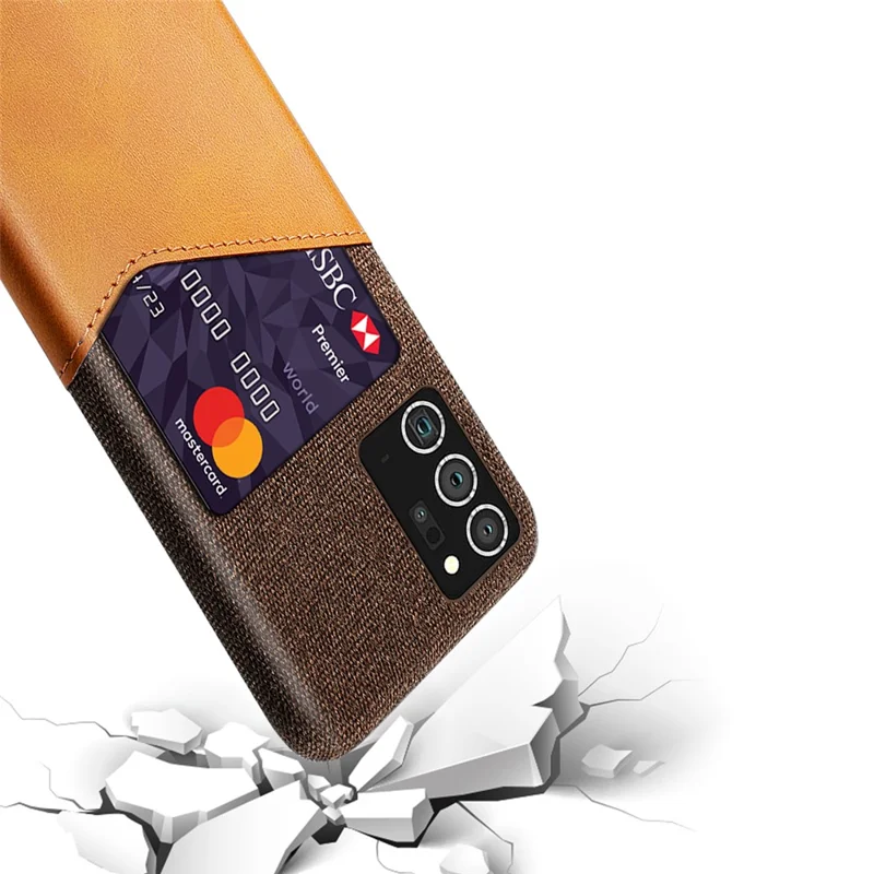 Гибридный чехол с отделением для карт для Samsung Galaxy Note20/Note20 5G - коричневый