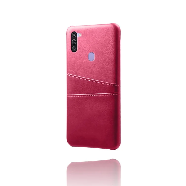 Étui en cuir PU double fente pour cartes KSQ pour Samsung Galaxy M11 - Rose