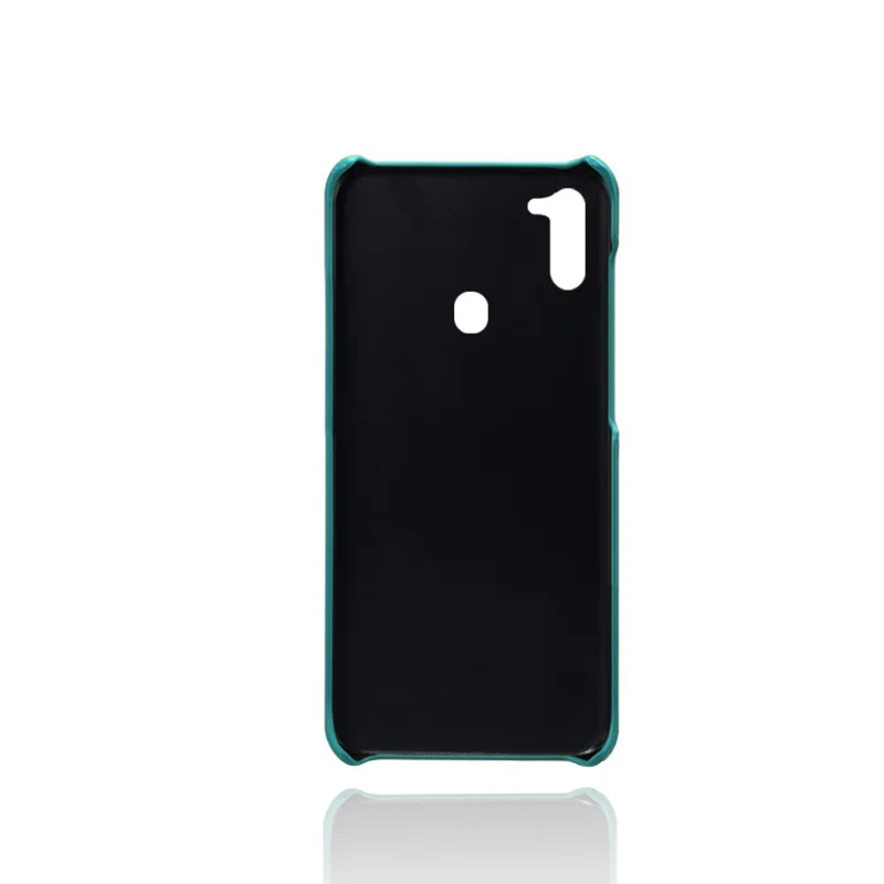 KSQ Double Card Slots PU Leather Coated PC Stylish Case for Samsung Galaxy M11 - Green