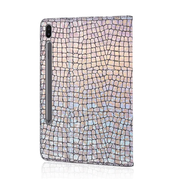 Krokodil Textur Flash Pulver Leder Kartensteckplatz Stand Tablet Case Für Samsung Galaxy Tab S6 T860 T865 - Rosengold.