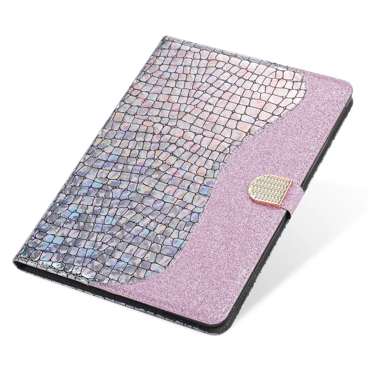 Krokodil Textur Flash Pulver Leder Kartensteckplatz Stand Tablet Case Für Samsung Galaxy Tab S6 T860 T865 - Rosengold.