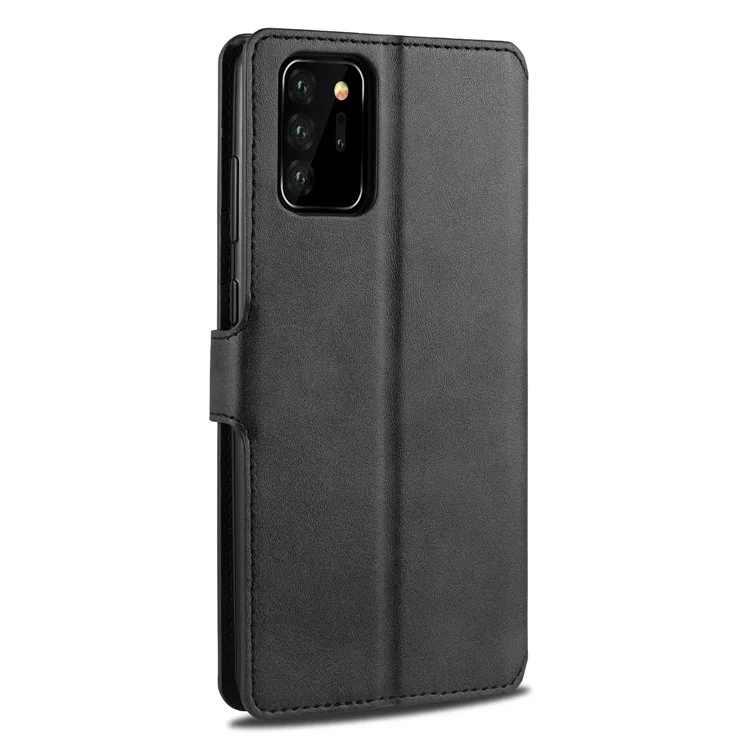 AZNS Wallet Leather Case Mobile Phone Cover for Samsung Galaxy Note20 Ultra/Note20 Ultra 5G - Black