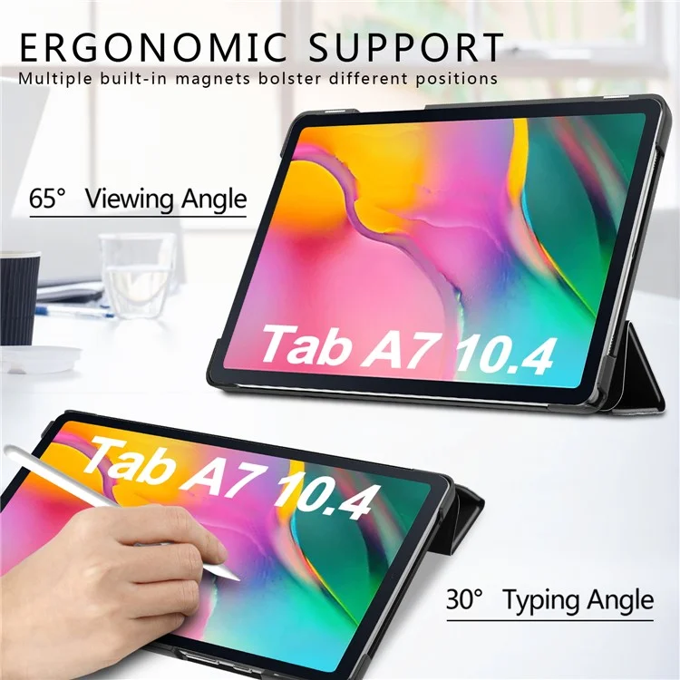 Lightweight Tri-fold Stand Leather Smart Case Auto-Sleep / Wake Function Waterproof Easy-Cleaning Surface for Samsung Galaxy Tab A7 10.4 (2020) / (2022)