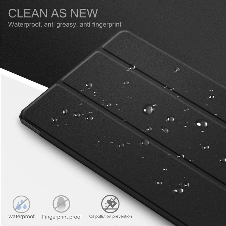 Função de Couro Inteligente de Couro Com Três Dobras Leves Stand Stand Sleep Auto-Sleep/Wake Surface à Prova D'água Cleaning Para Samsung Galaxy Tab A7 10.4 (2020)