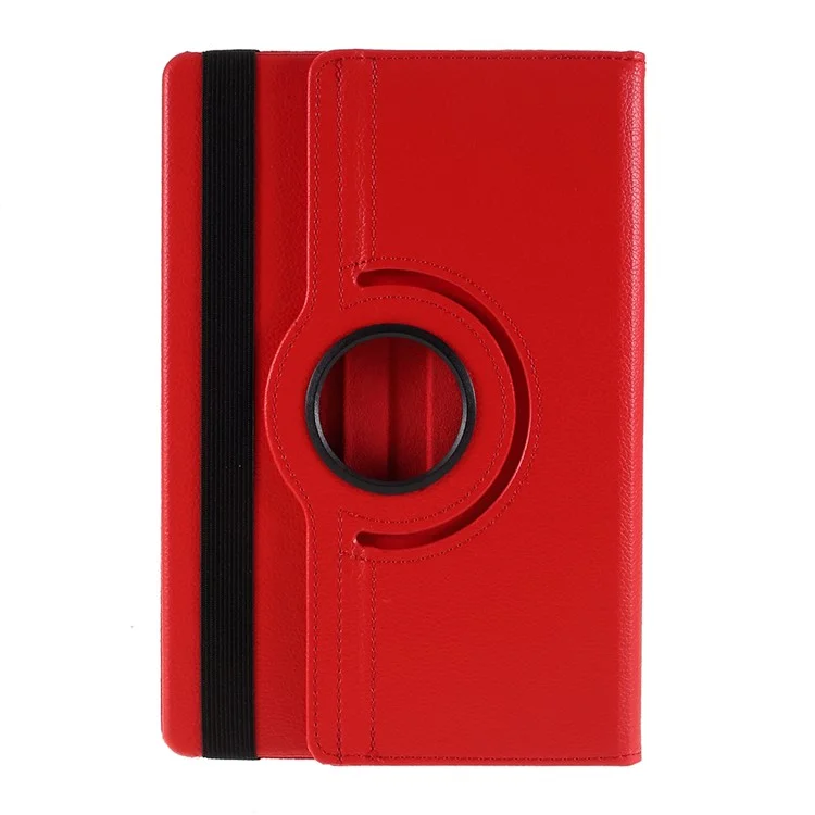 Litchi Texture Leather Case with Rotating Stand Cover for Samsung Galaxy Tab  S7 SM-T870 T875 / S8 - Red