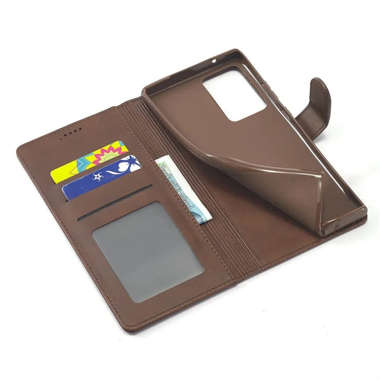 Lc. Imeeke Leder Brieftasche Stand Cover Telefonfall Für Samsung Galaxy Note20 Ultra/20 Ultra 5g - Kaffee