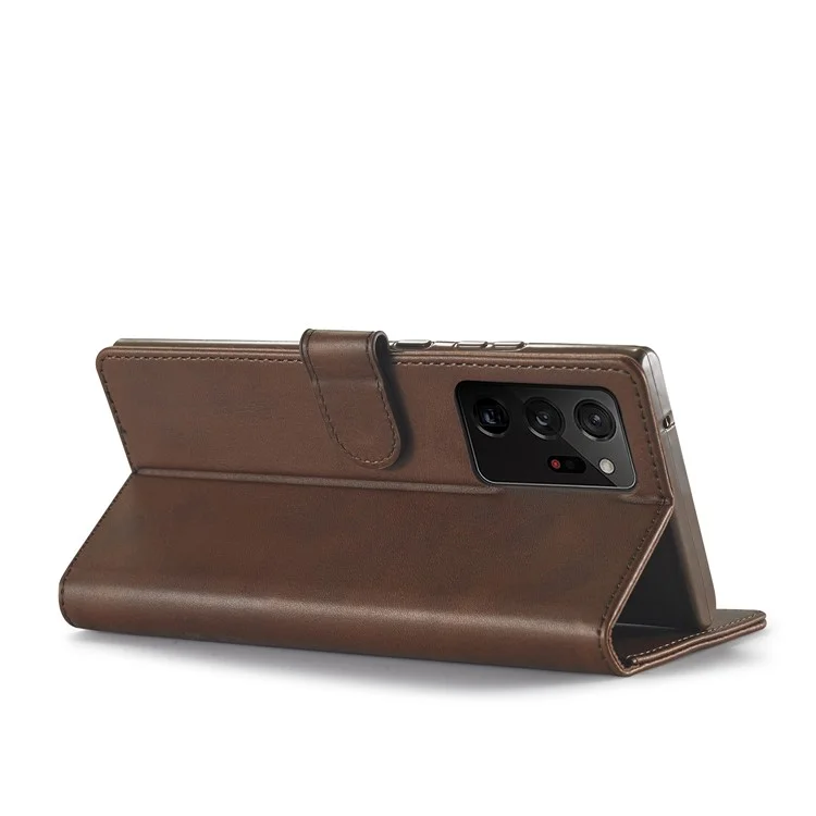 Lc. Imeeke Leder Brieftasche Stand Cover Telefonfall Für Samsung Galaxy Note20 Ultra/20 Ultra 5g - Kaffee