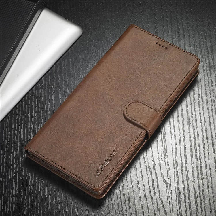 Lc. Imeeke Leather Wallet Cover Cover Case Для Samsung Galaxy Note20/Note20 5G - Кофе