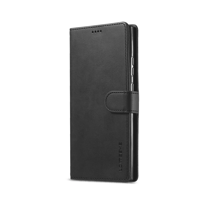 LC.IMEEKE Leather Wallet Stand Cover Cell Phone Case for Samsung Galaxy Note20/Note20 5G - Black