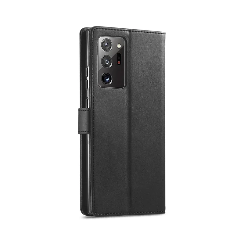 LC.IMEEKE Leather Wallet Stand Cover Cell Phone Case for Samsung Galaxy Note20/Note20 5G - Black