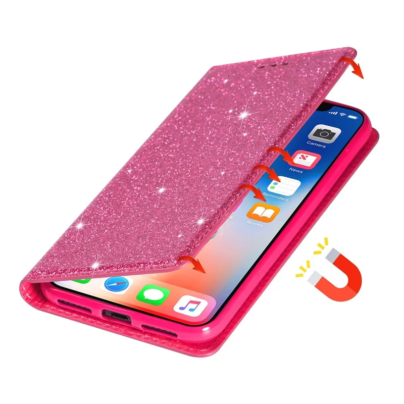 Flash Powder Leather Shell for Samsung Galaxy A31 - Rose