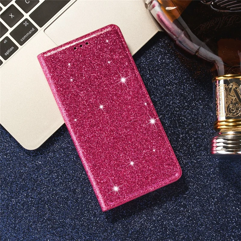 Flash Powder Leather Shell for Samsung Galaxy A31 - Rose