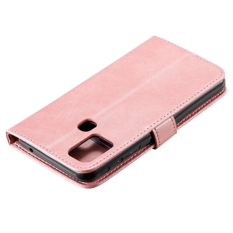 Zipper Pocket Leather Wallet Stand Case for Samsung Galaxy M31 - Rose Gold