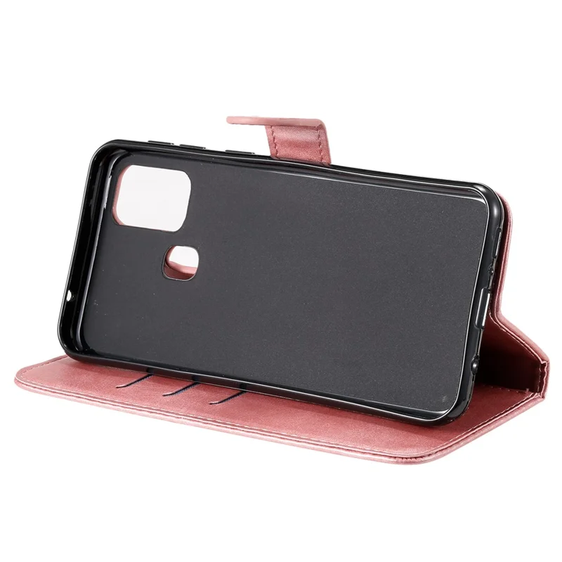 Zipper Pocket Leather Wallet Stand Case for Samsung Galaxy M31 - Rose Gold