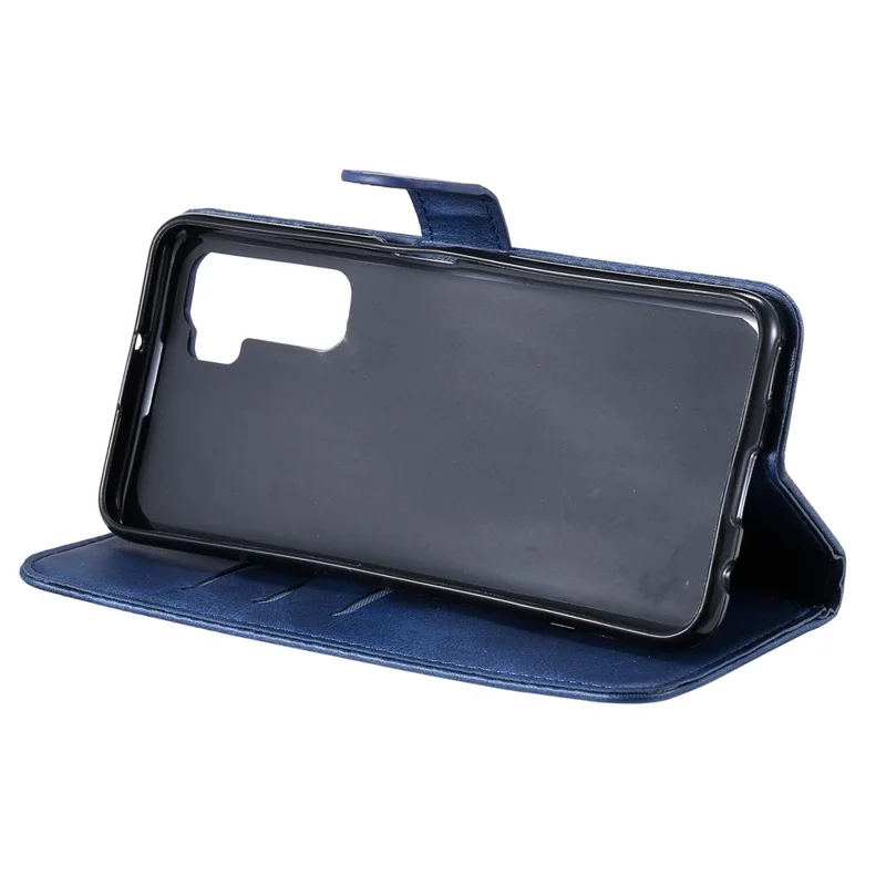 Zipper Pocket Wallet Leather Stand Case for Huawei P40 Lite 5G/nova 7 SE - Blue