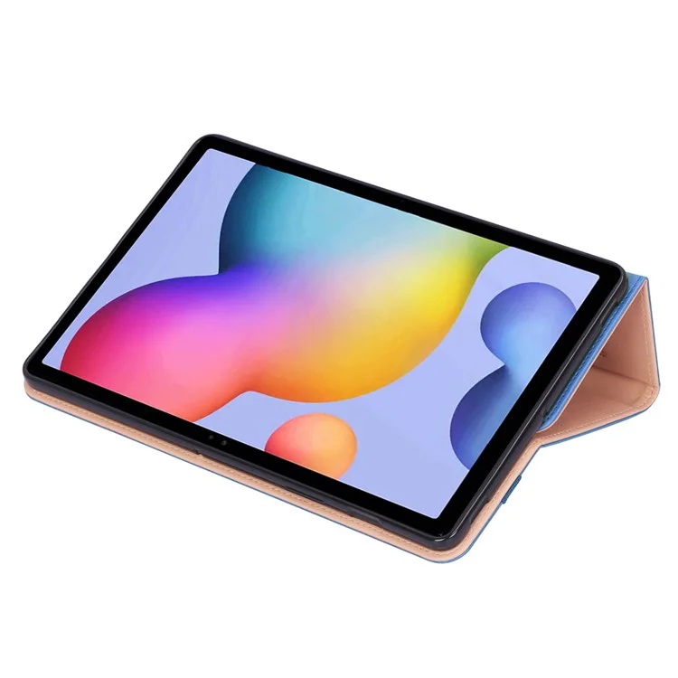 Coque de style d'affaires en cuir anti-rayures et antichoc avec fentes pour cartes pour Samsung Galaxy Tab S7+ T970 / S8+ - Bleu
