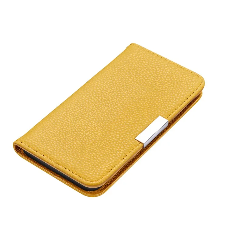 Retro Case Litchi Skin Leather Cover с Карточными Слотами Для Samsung Galaxy S20 Plus/S20 Plus 5G - Желтый