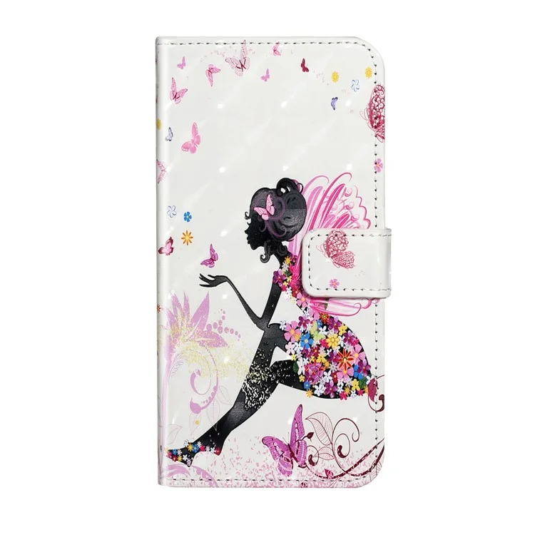 Estuche de Cuero con Soporte y Billetera con Estampado de Patrón y Luz de Spots para Samsung Galaxy A51 SM-A515 - Belleza