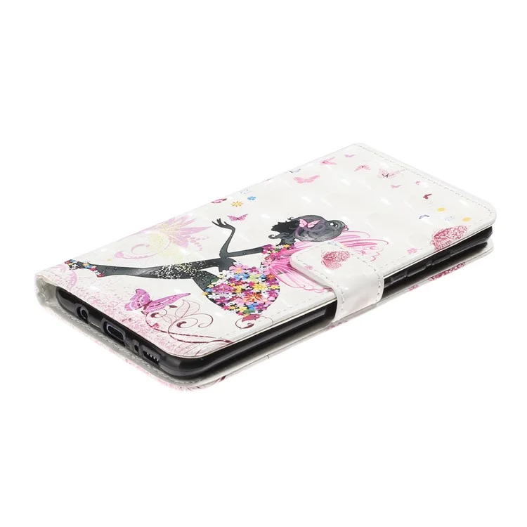 Estuche de Cuero con Soporte y Billetera con Estampado de Patrón y Luz de Spots para Samsung Galaxy A51 SM-A515 - Belleza
