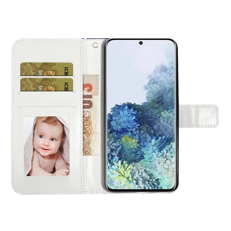 Estuche de Cuero con Soporte y Billetera con Estampado de Patrón y Luz de Spots para Samsung Galaxy A51 SM-A515 - Belleza