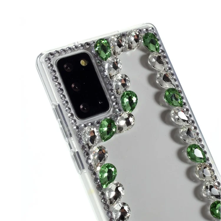 Kristall -strass -dekoration TPU -abdeckung Für Samsung Galaxy Note20/Note20 5G - Grün