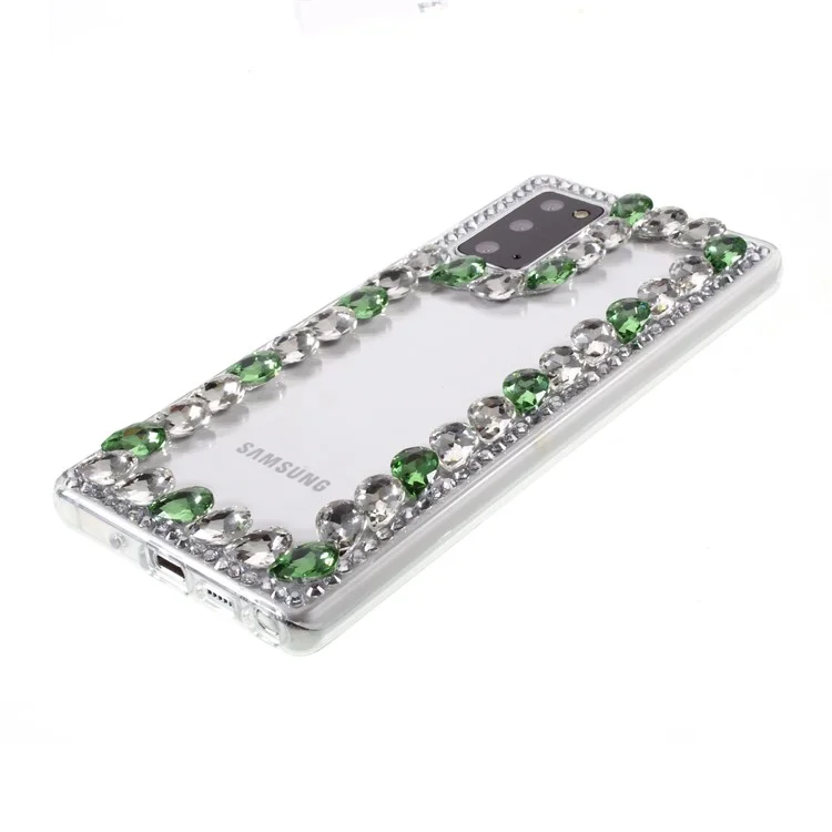 Crystal Rhinestone Decoration TPU Cover Per Samsung Galaxy Note20/Note20 5G - Verde